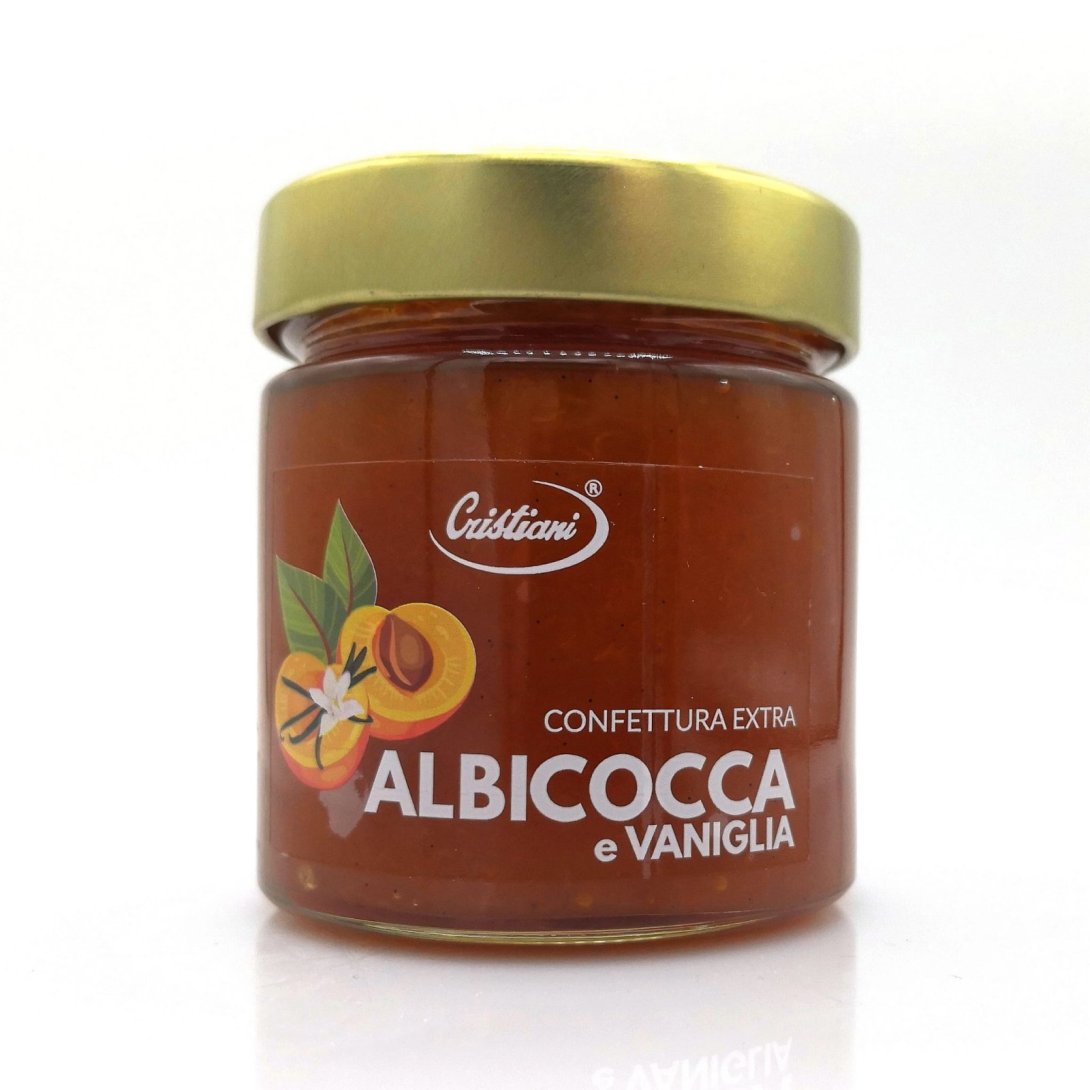 confettura extra di Albicocche e vaniglia pasticceria cristiani livorno