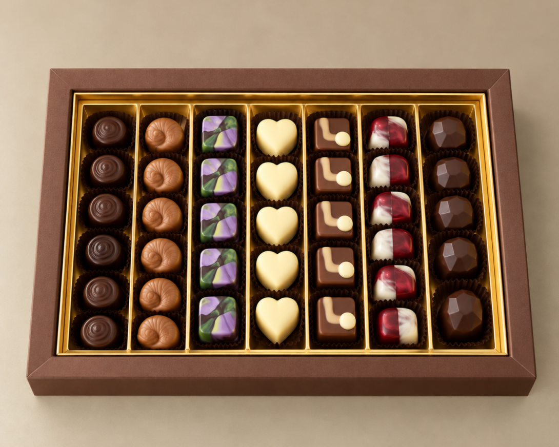 Scatola 42 Praline Skyline